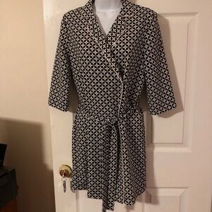 Topshop Black and White wrap mini Dress size 2